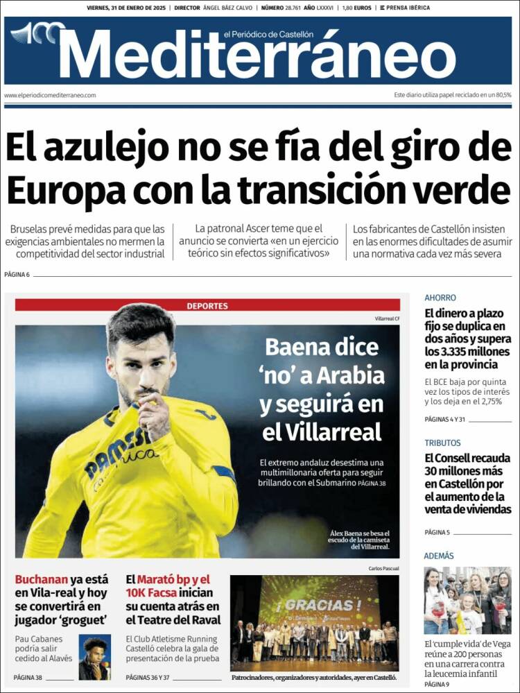 Portada de El Periódico Mediterraneo (España)