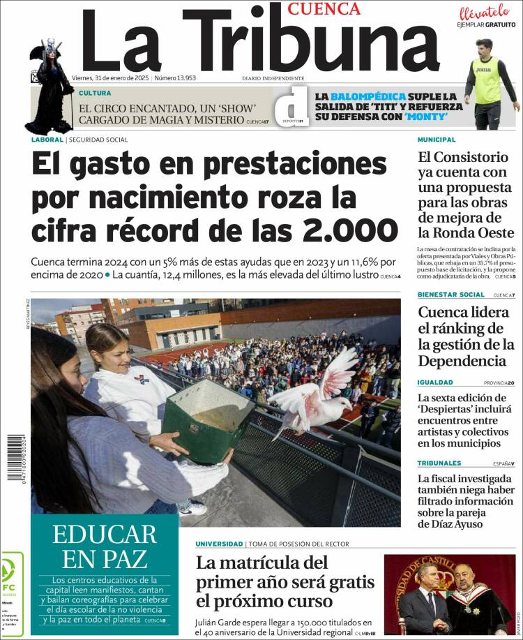 Portada de La Tribuna de Cuenca (España)