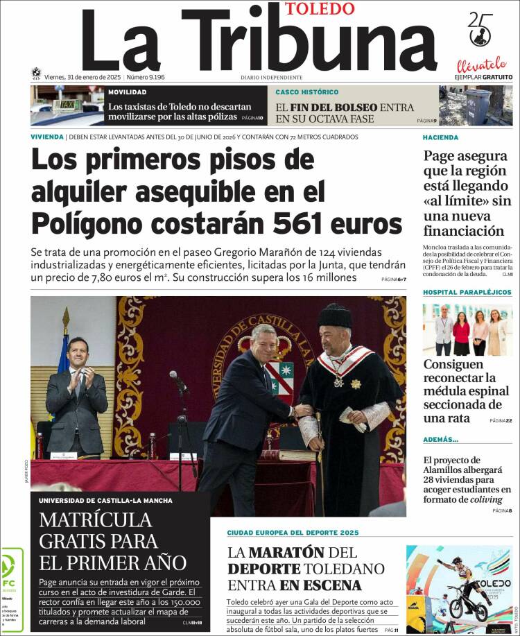 Portada de La Tribuna de Toledo (España)