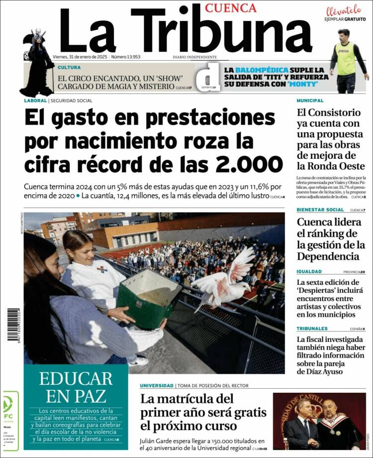 Portada de La Tribuna de Cuenca (España)