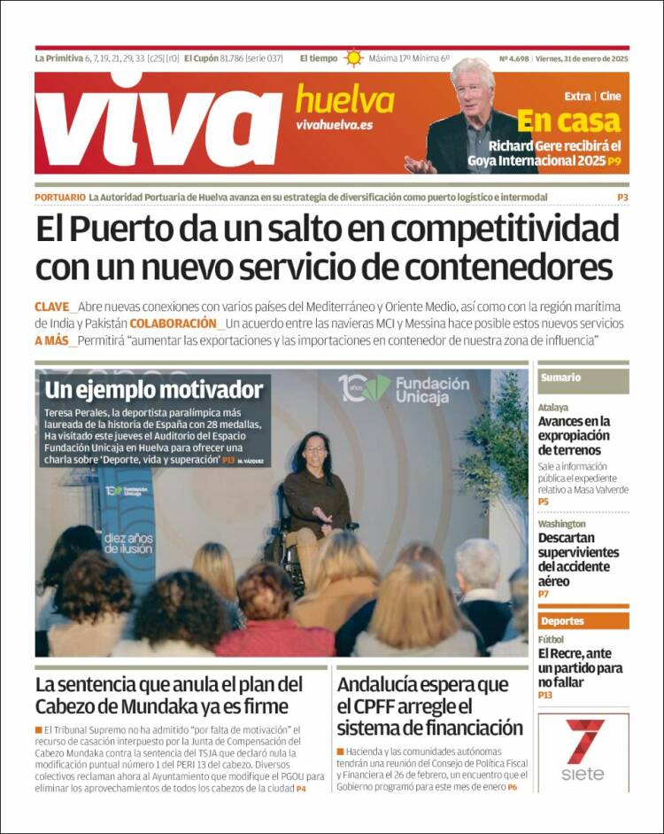 Portada de Viva Huelva (España)
