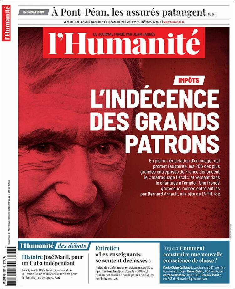 Portada de l'Humanite (Francia)