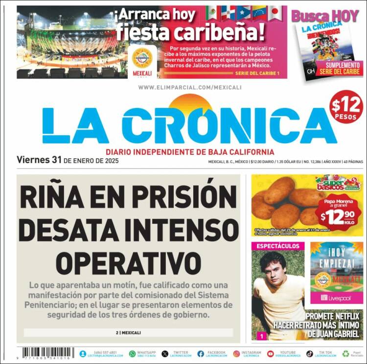 Portada de La Crónica de Baja California (México)