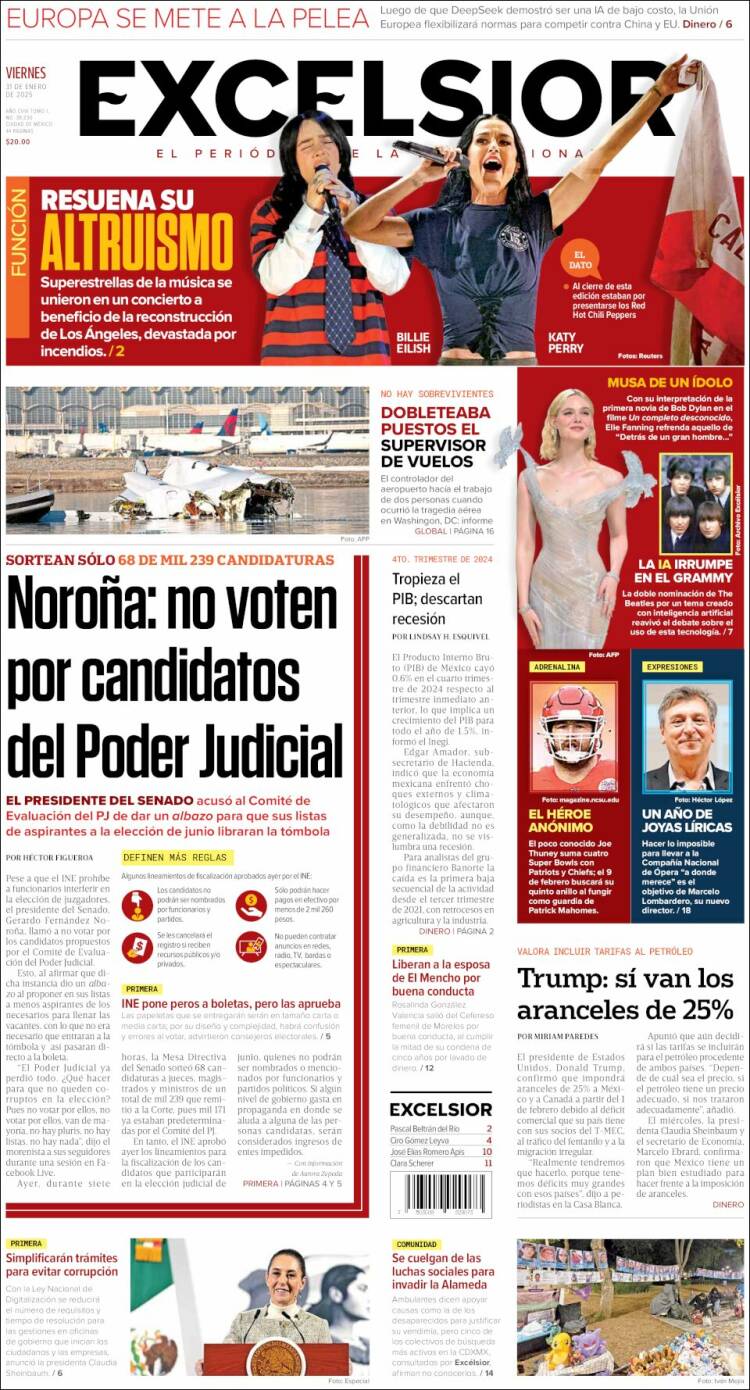 Portada de Excelsior (México)