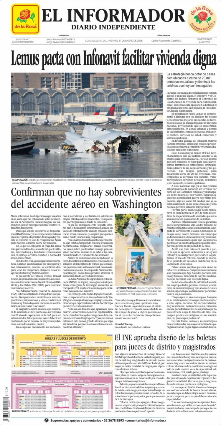 Portada de El Informador (México)