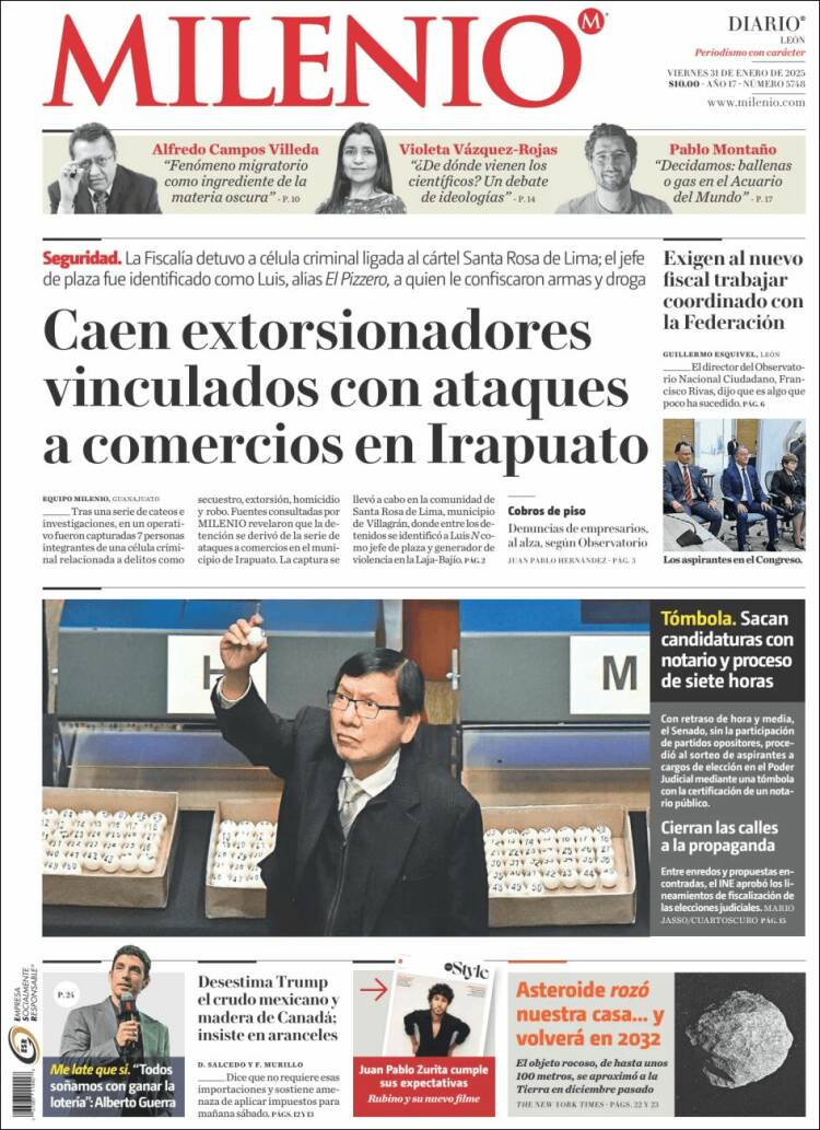 Portada de Milenio de León (México)