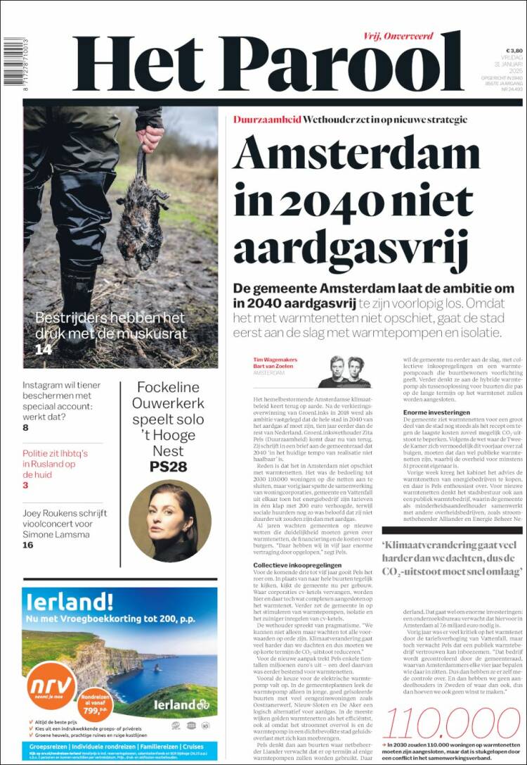 Portada de Het Parool (Pa&iacute;ses Bajos)