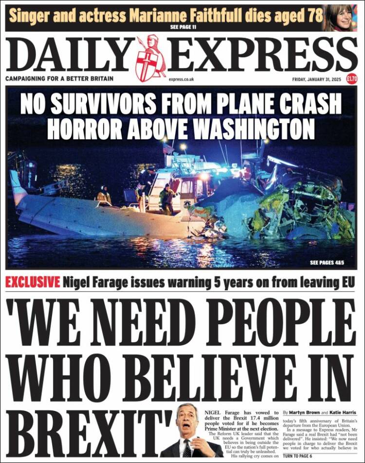 Portada de Daily Express (Reino Unido)