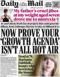 Portada de Daily Mail (Reino Unido)