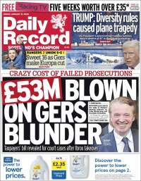 Portada de Daily Record (Reino Unido)