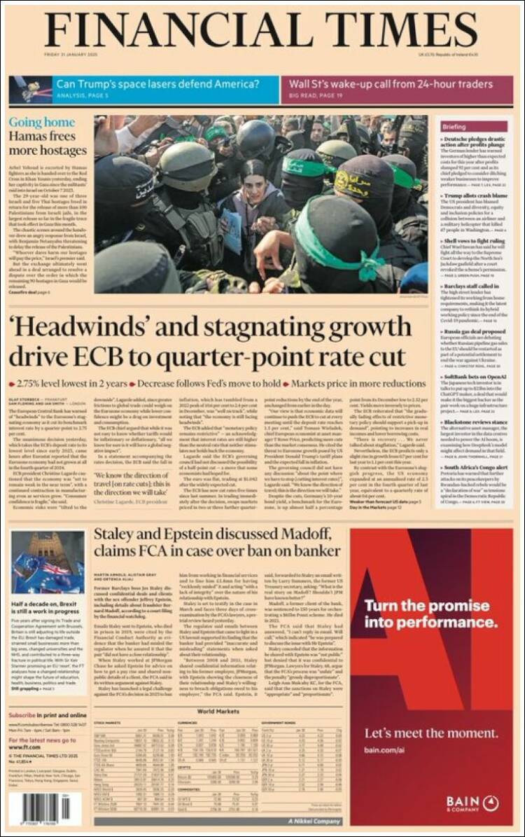 Portada de Financial Times (Reino Unido)