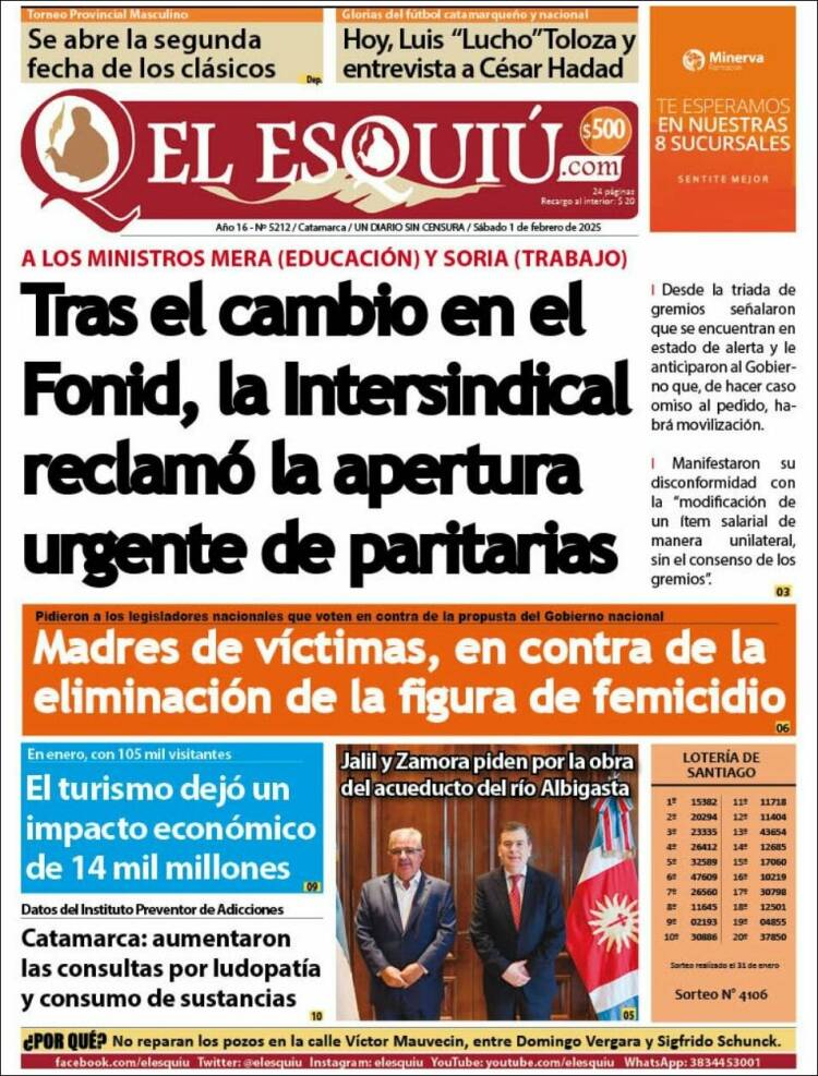 Portada de El Esquiu (Argentina)