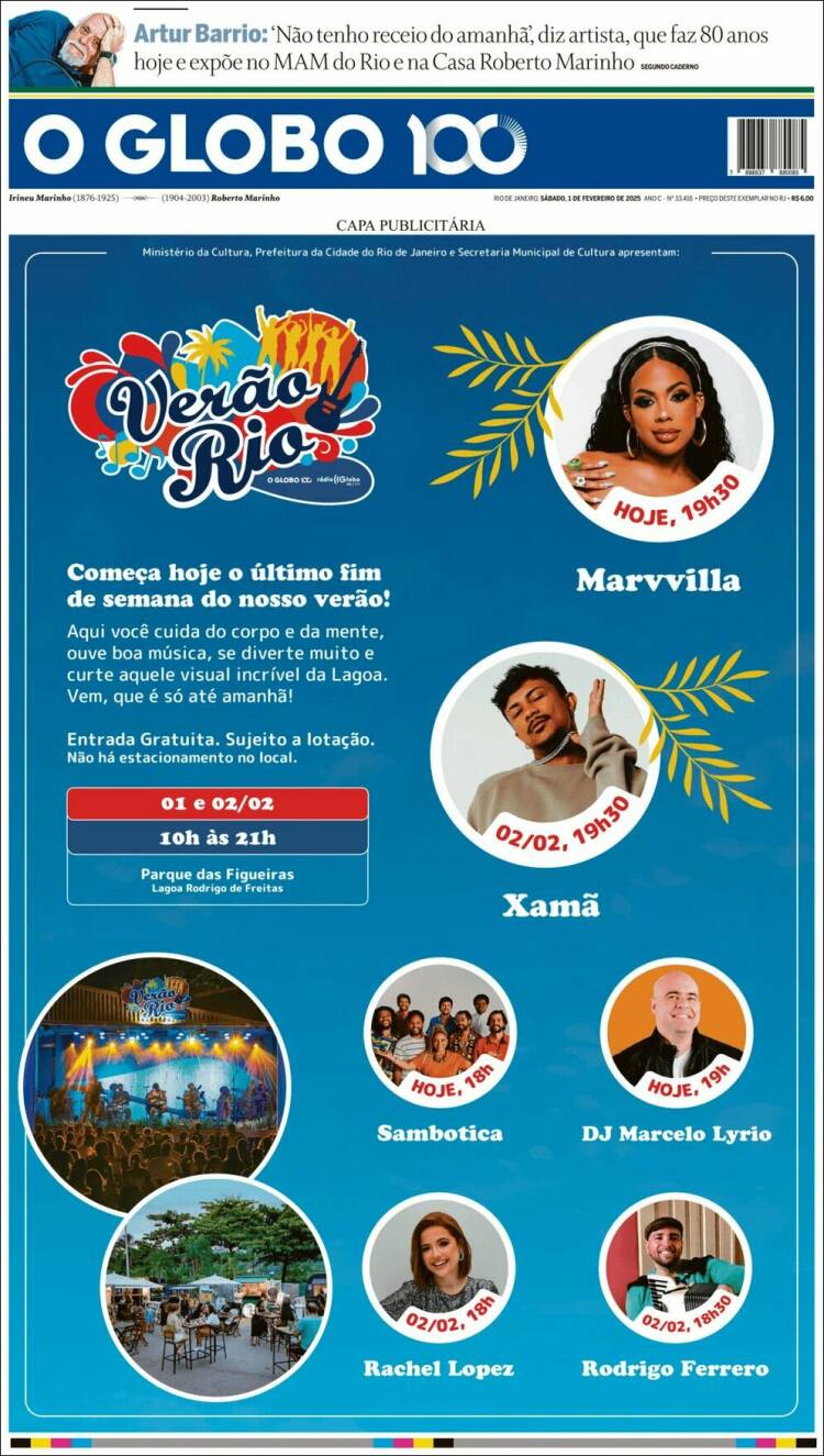 Portada de O Globo (Brasil)