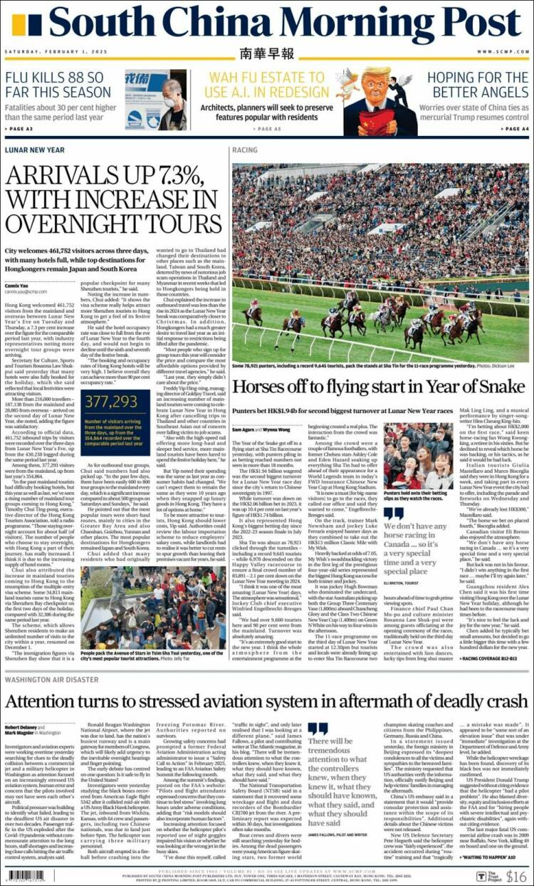 Portada de South China Morning Post (China)