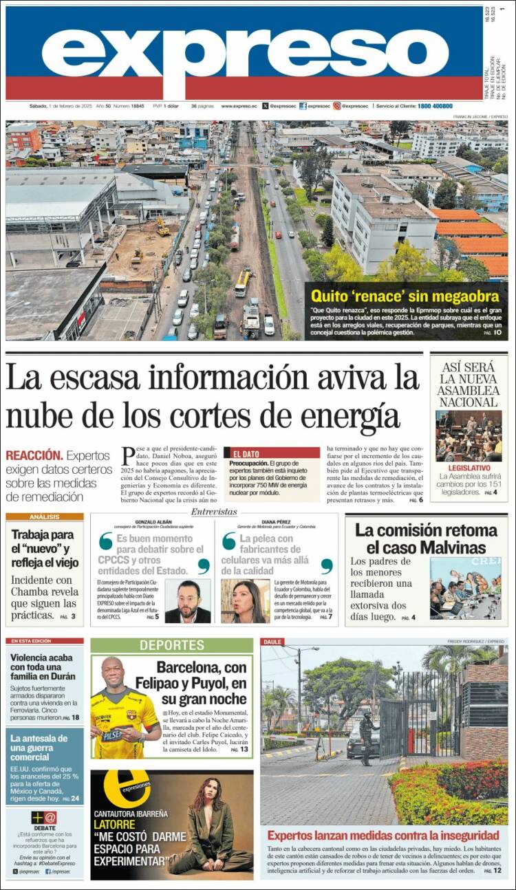 Portada de Expreso (Ecuador)