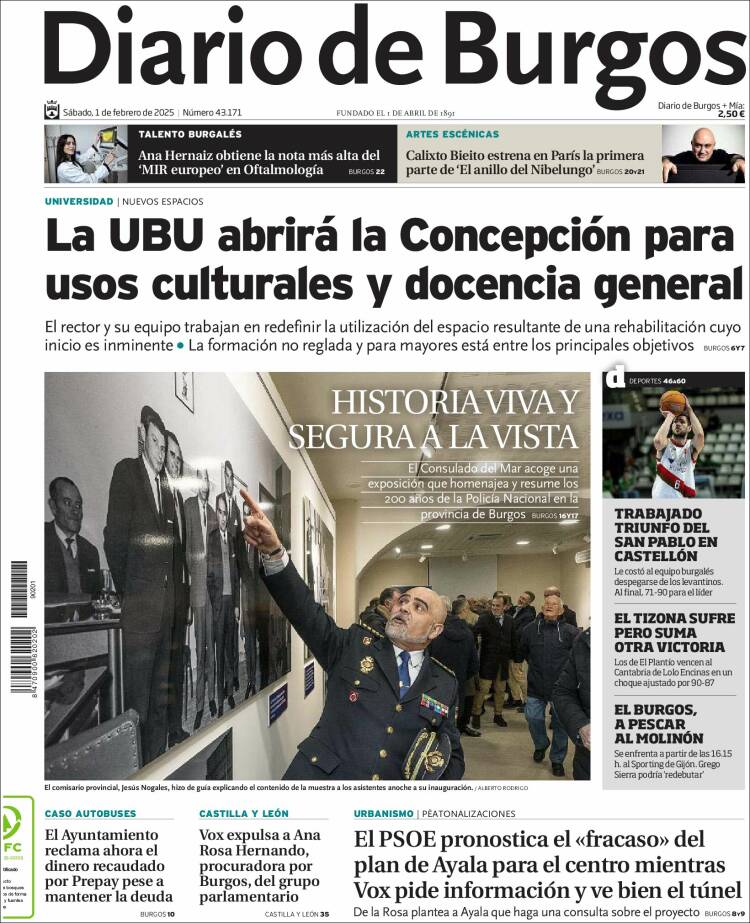 Portada de Diario de Burgos (España)