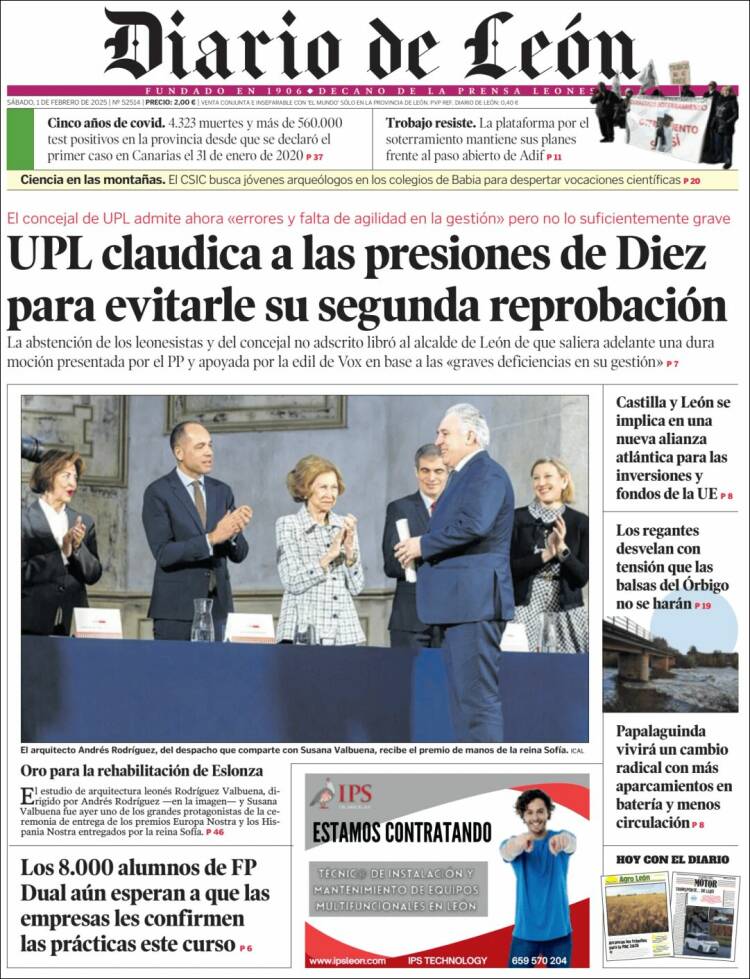 Portada de Diario de León (España)