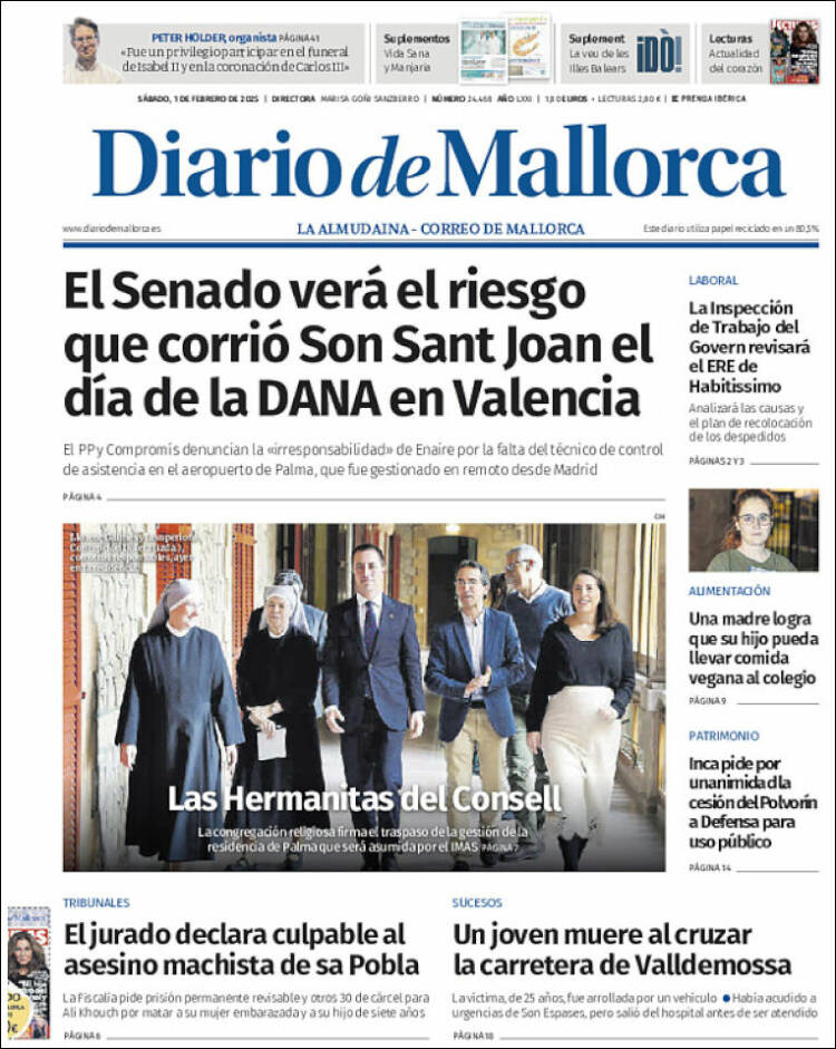 Portada de Diario de Mallorca (España)