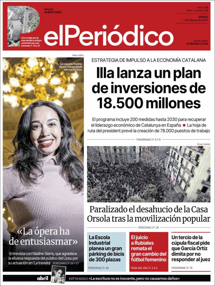 Portada de El Periódico (España)