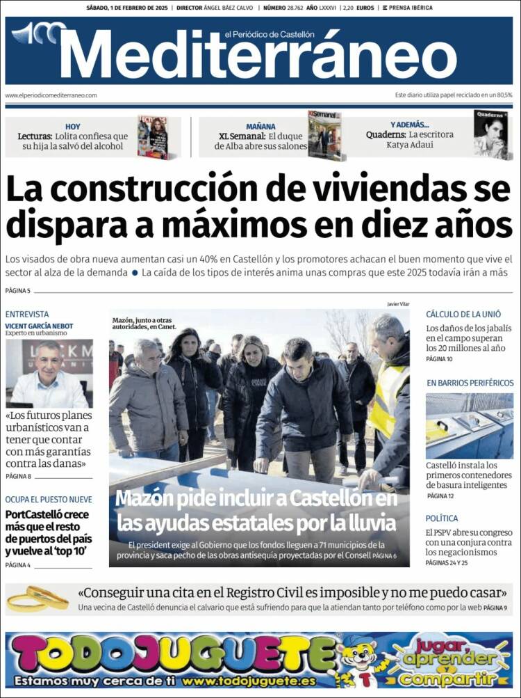 Portada de El Periódico Mediterraneo (España)