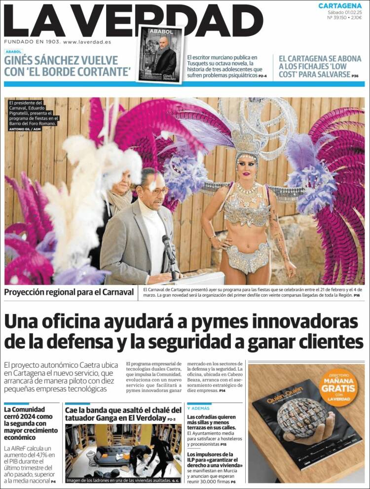 Portada de La Verdad de Cartagena (España)