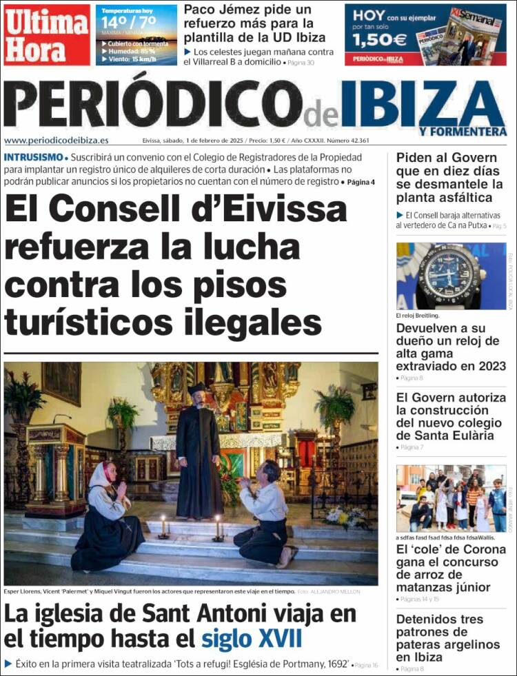 Portada de Periódico de Ibiza (España)