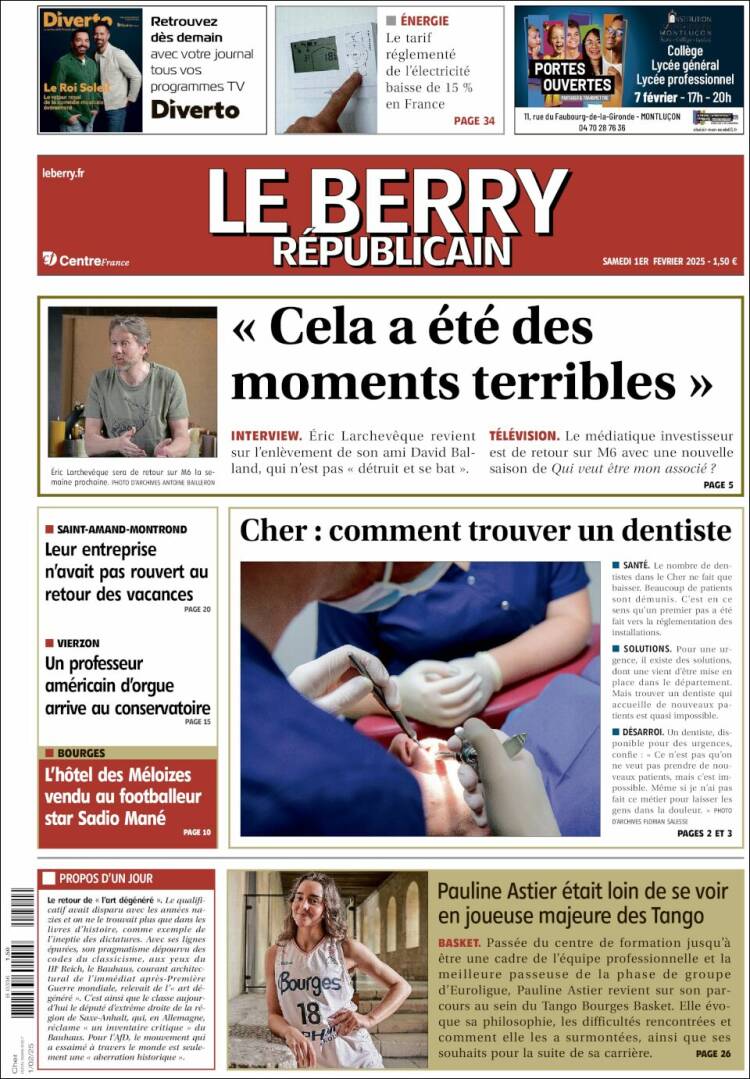 Portada de Berry Republicain (Francia)