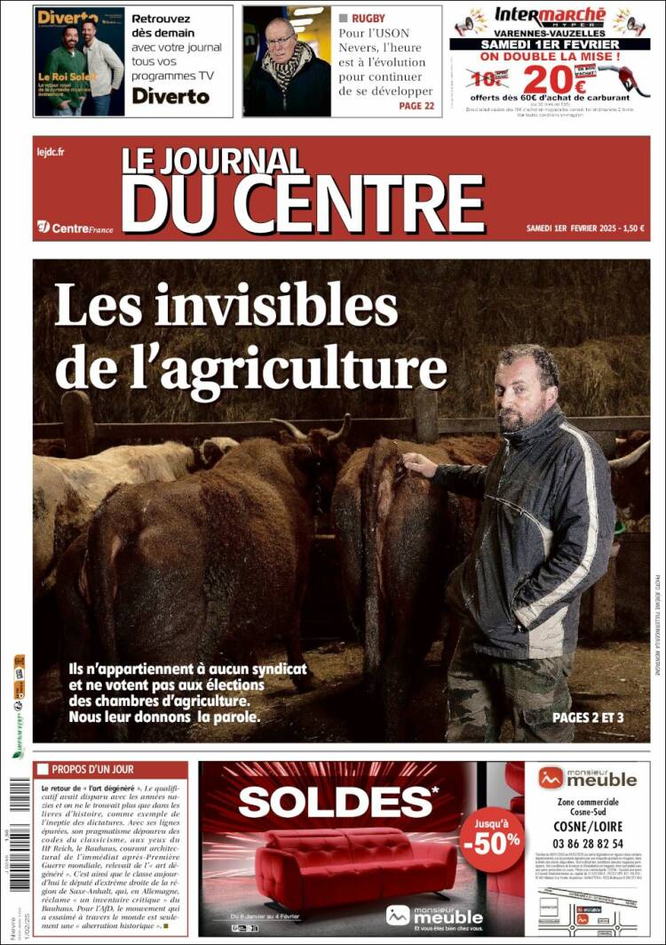 Portada de Le Journal du Centre (Francia)