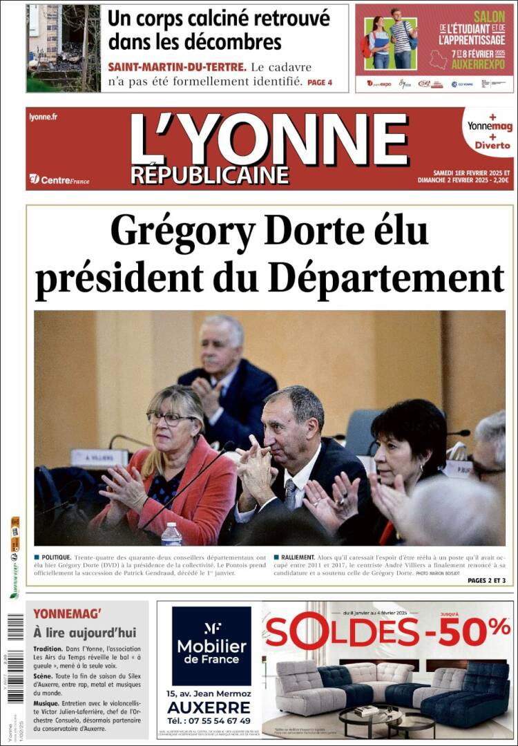 Portada de L'Yonne-Républicaine (Francia)