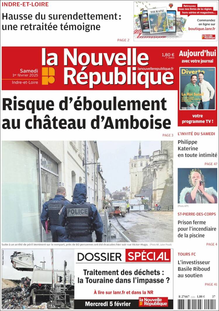 Portada de La Nouvelle Republique (Francia)