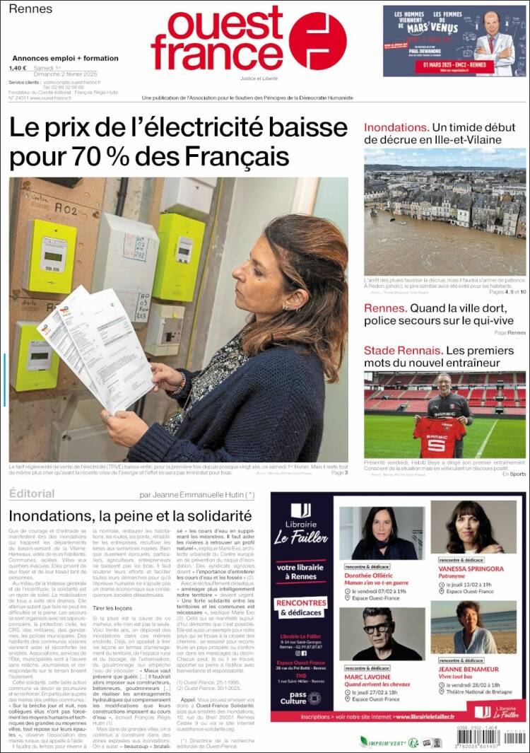 Portada de Ouest France (Francia)