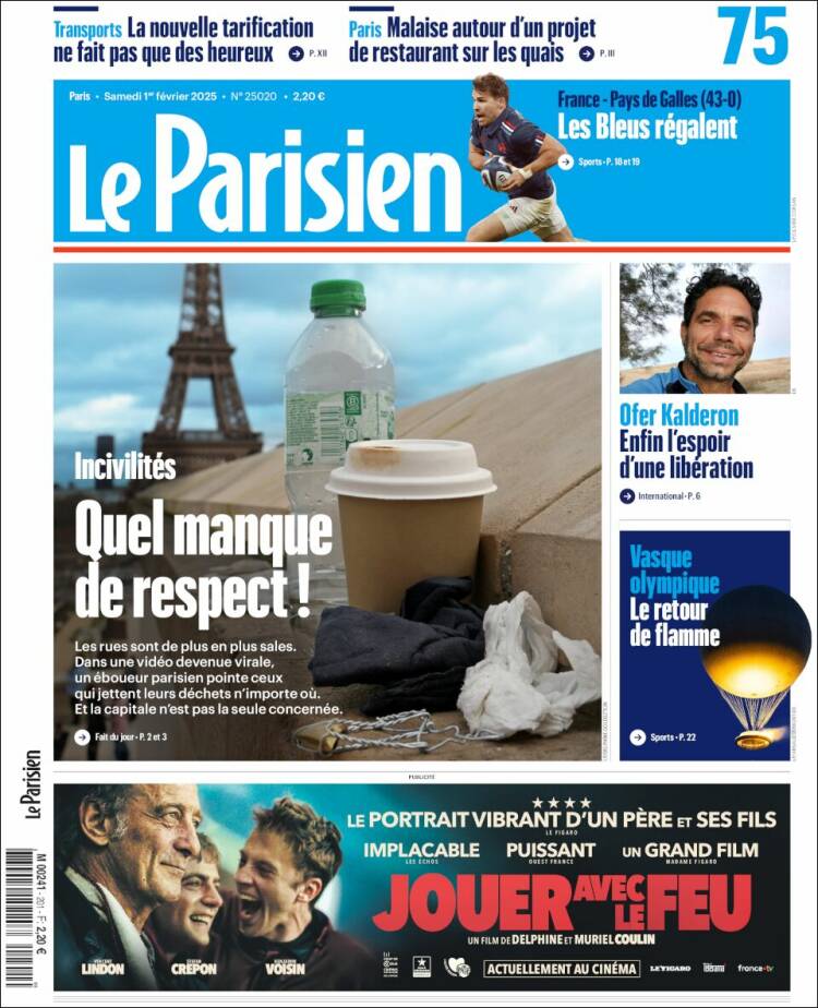 Portada de Le Parisien (Francia)