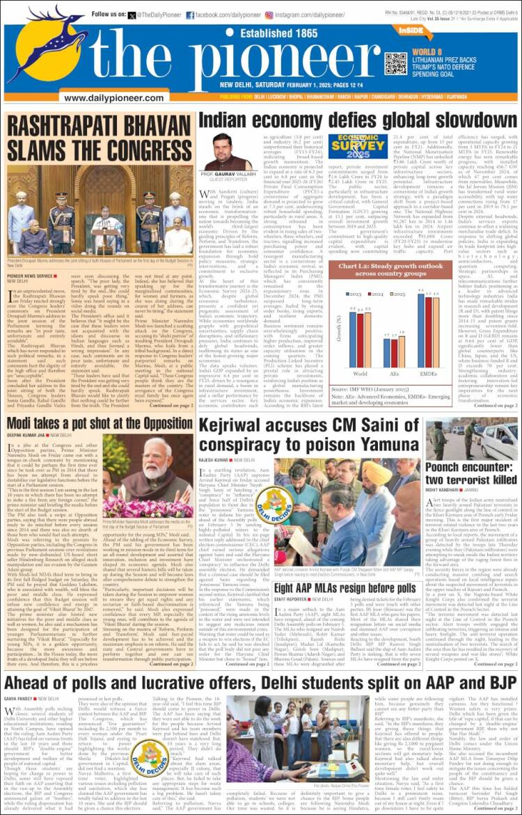 Portada de The Pioneer (India)