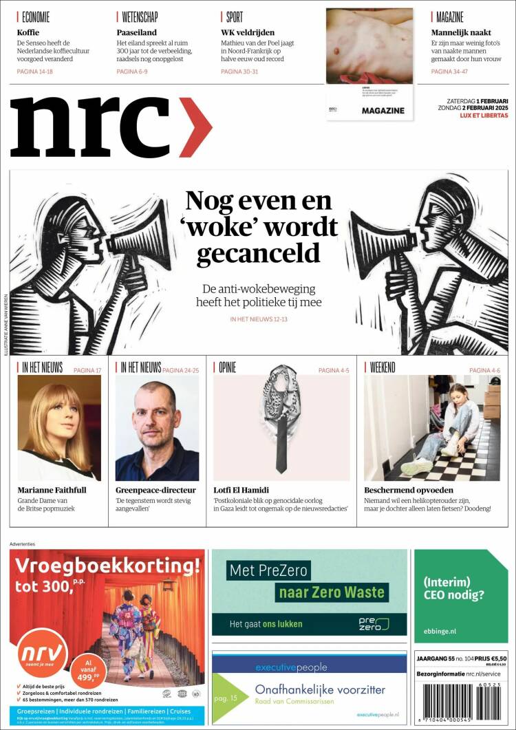Portada de NRC Handelsblad (Pa&iacute;ses Bajos)