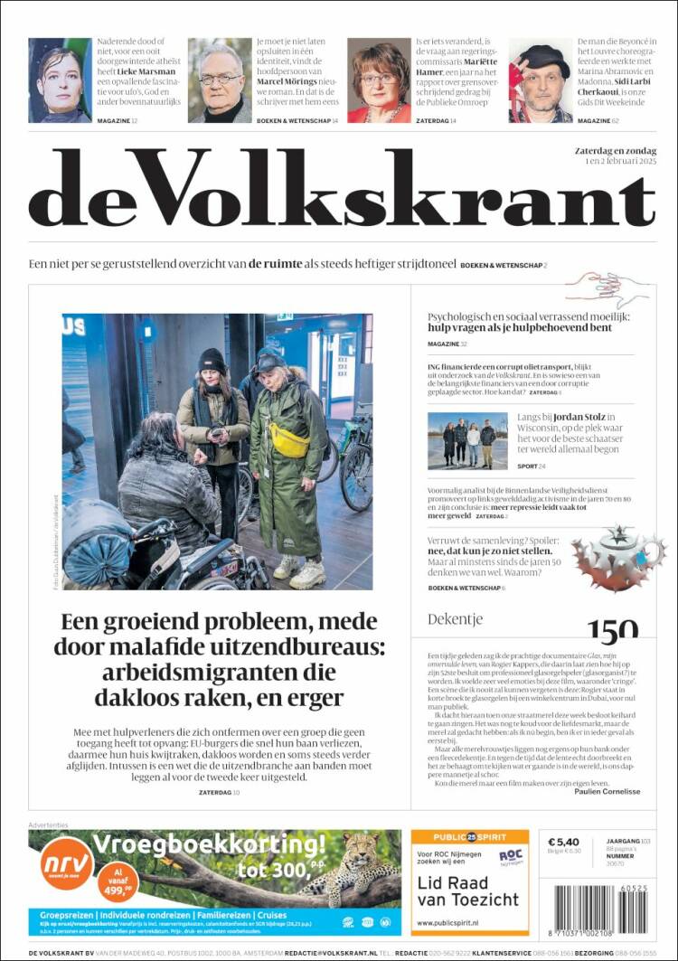 Portada de De Volkskrant (Pa&iacute;ses Bajos)