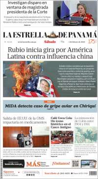 Portada de La Estrella de Panamá (Panamá)