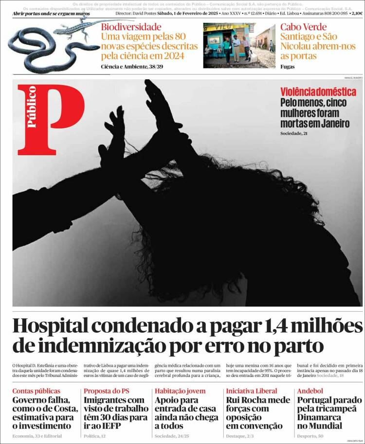 Portada de Público (Portugal)