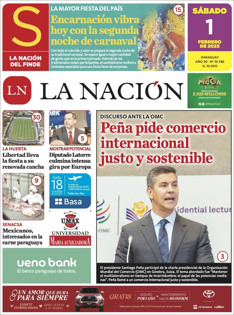 Portada de La Nación (Paraguay)