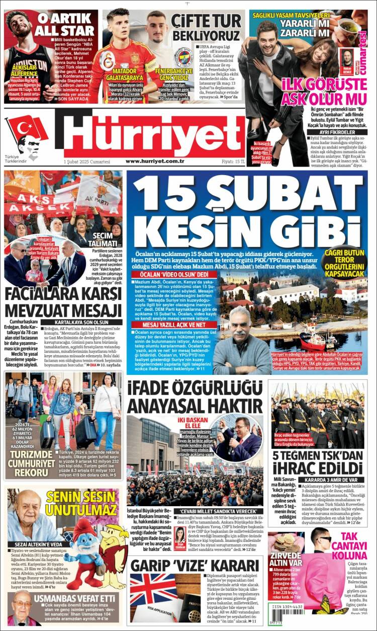 Portada de Hürriyet (Turqu&iacute;a)