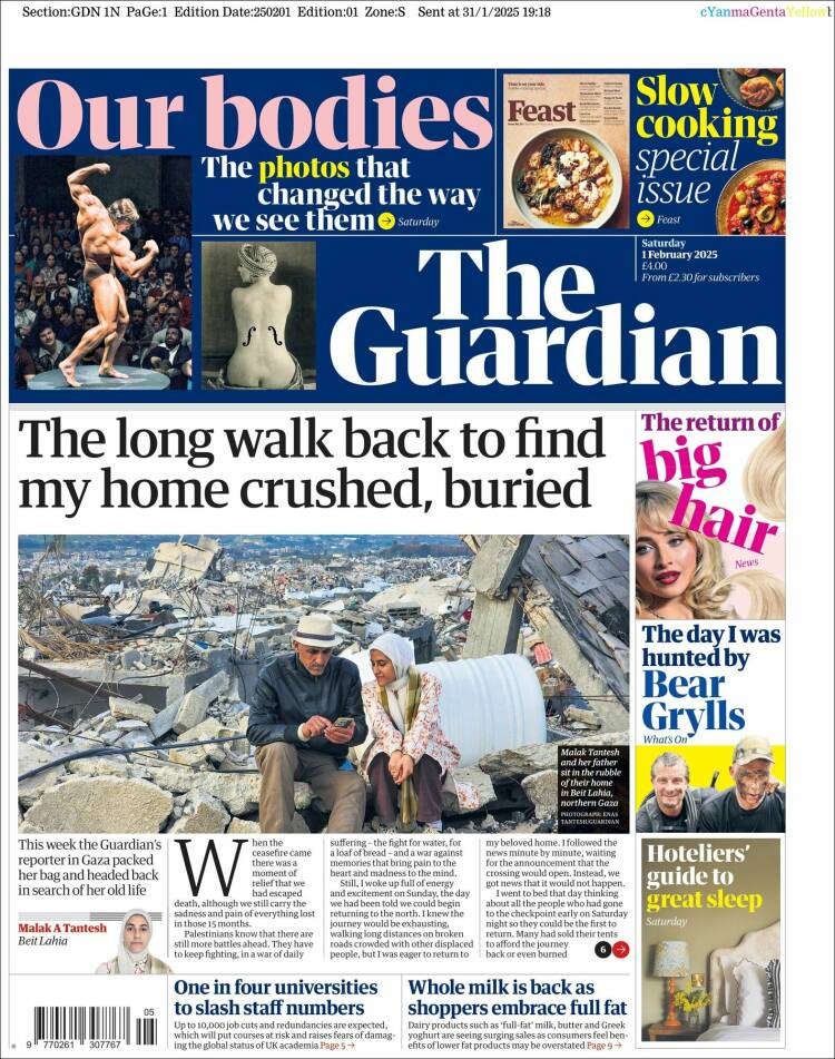 Portada de The Guardian (Reino Unido)