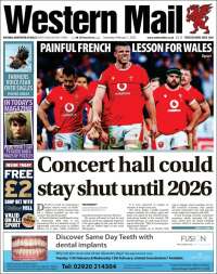 Portada de Western Mail (Reino Unido)