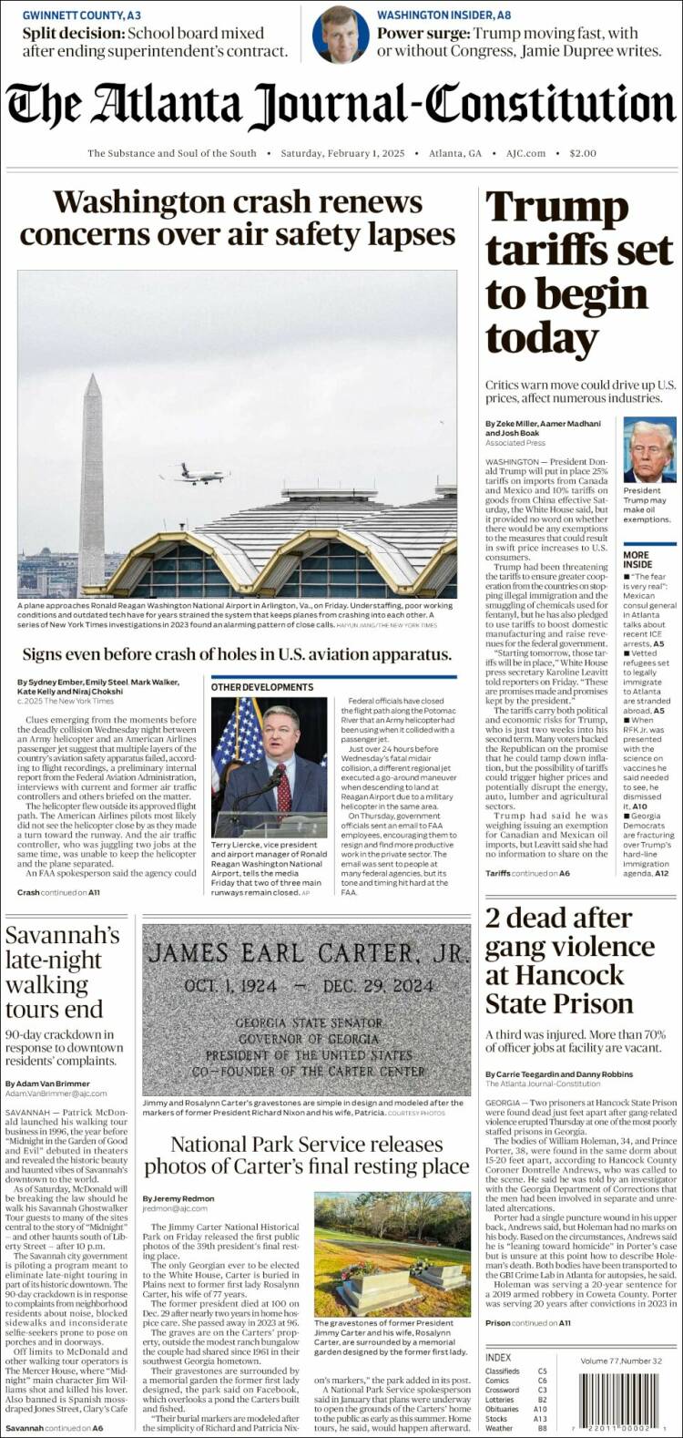 Portada de The Atlanta Journal-Constitution (USA)