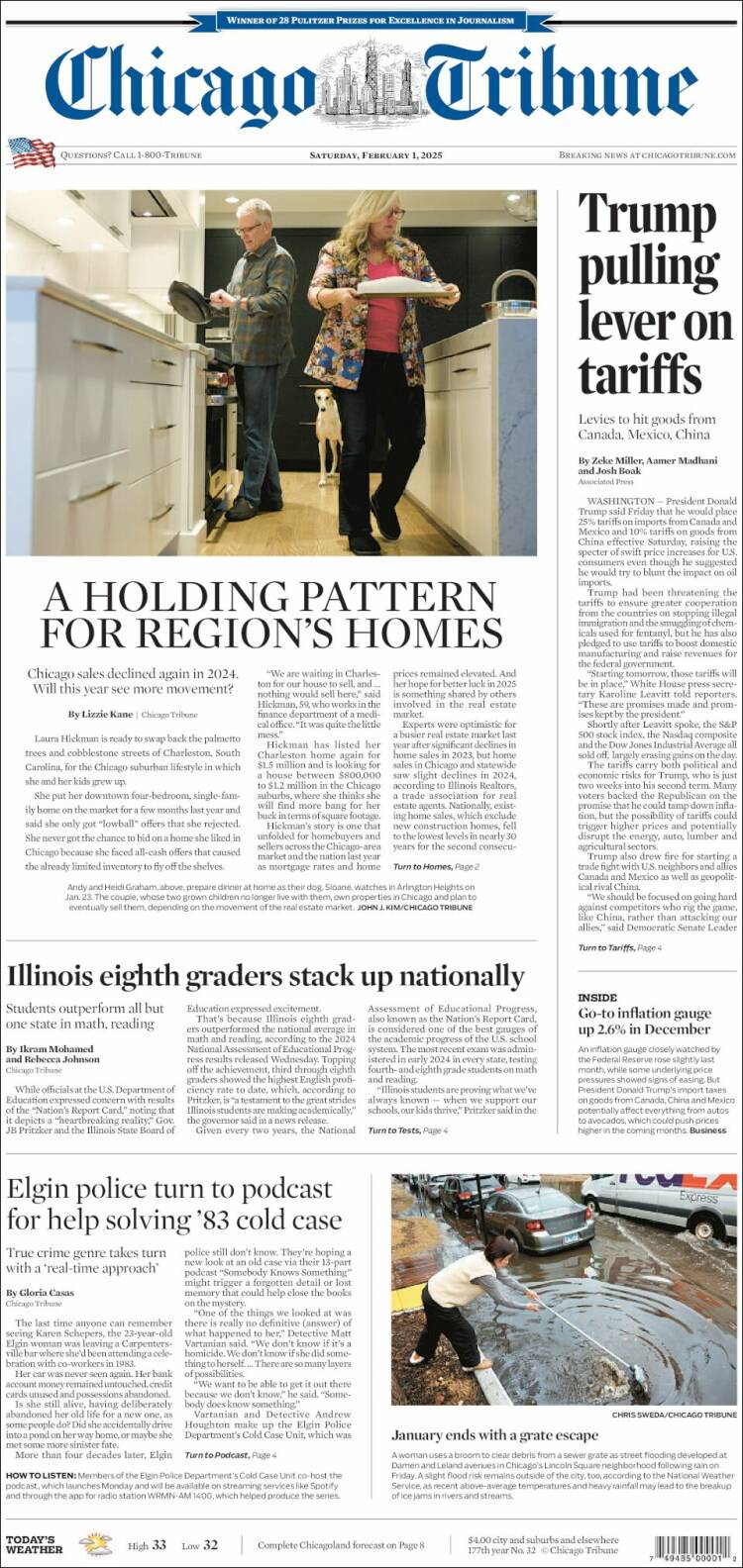 Portada de Chicago Tribune (USA)
