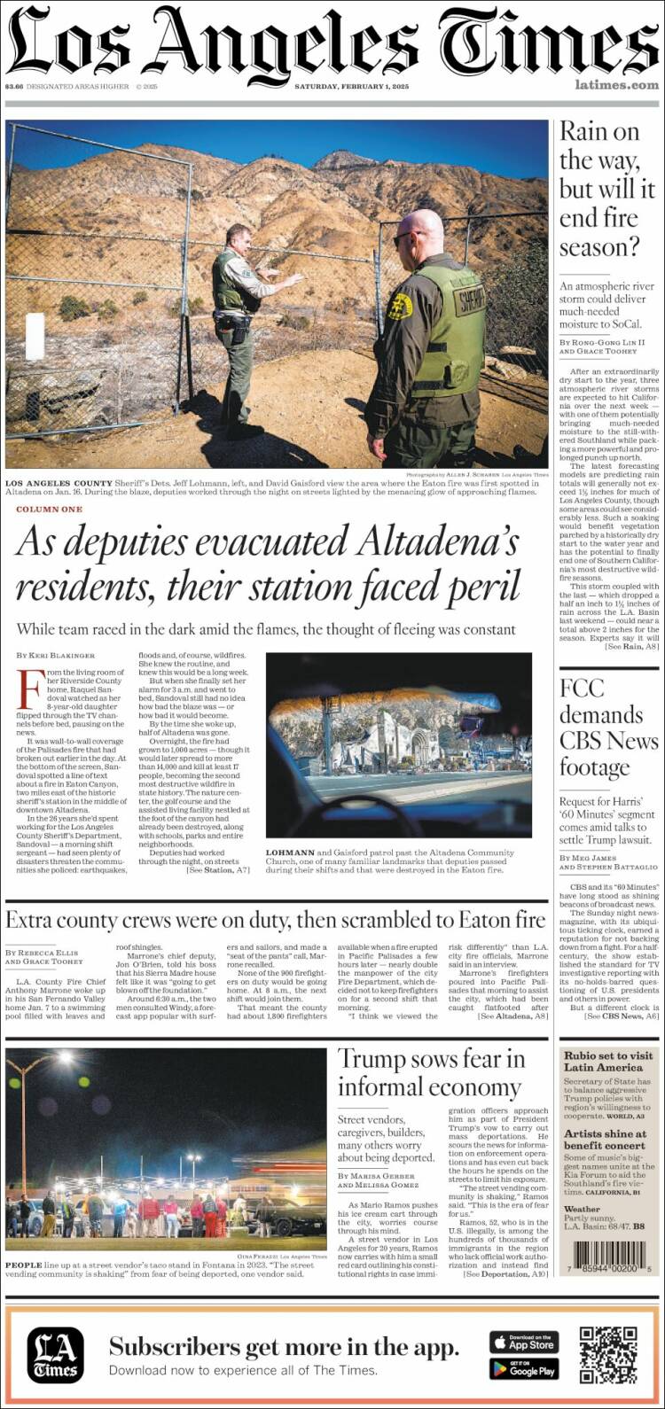 Portada de Los Angeles Times (USA)