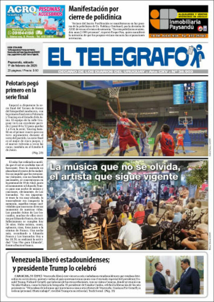 Portada de El Telégrafo (Uruguay)