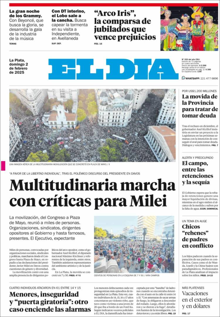 Portada de El Día de la Plata (Argentina)