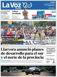 Portada de La Voz del Interior (Argentina)