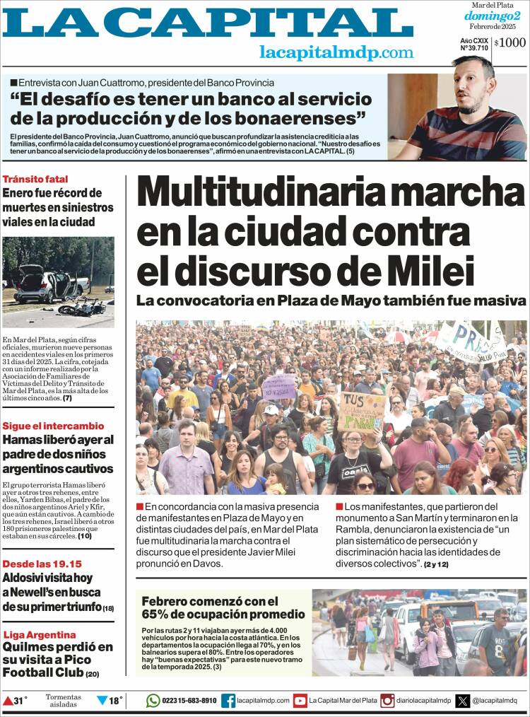 Portada de Diario La Capital - Mar del Plata (Argentina)