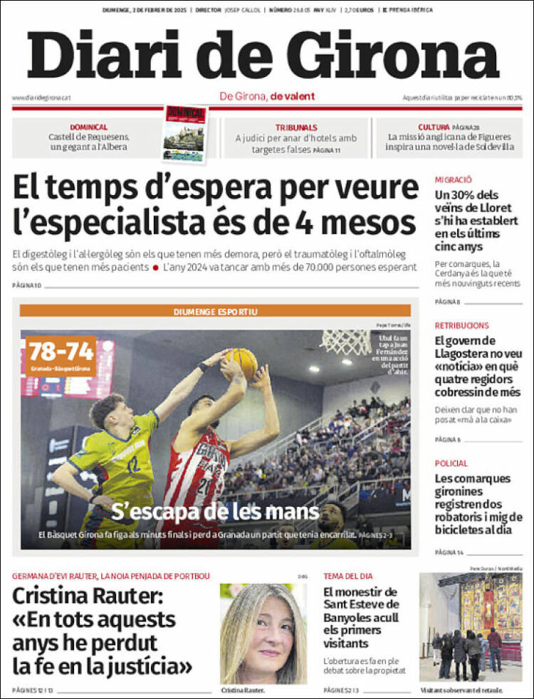 Portada de Diari de Girona (España)