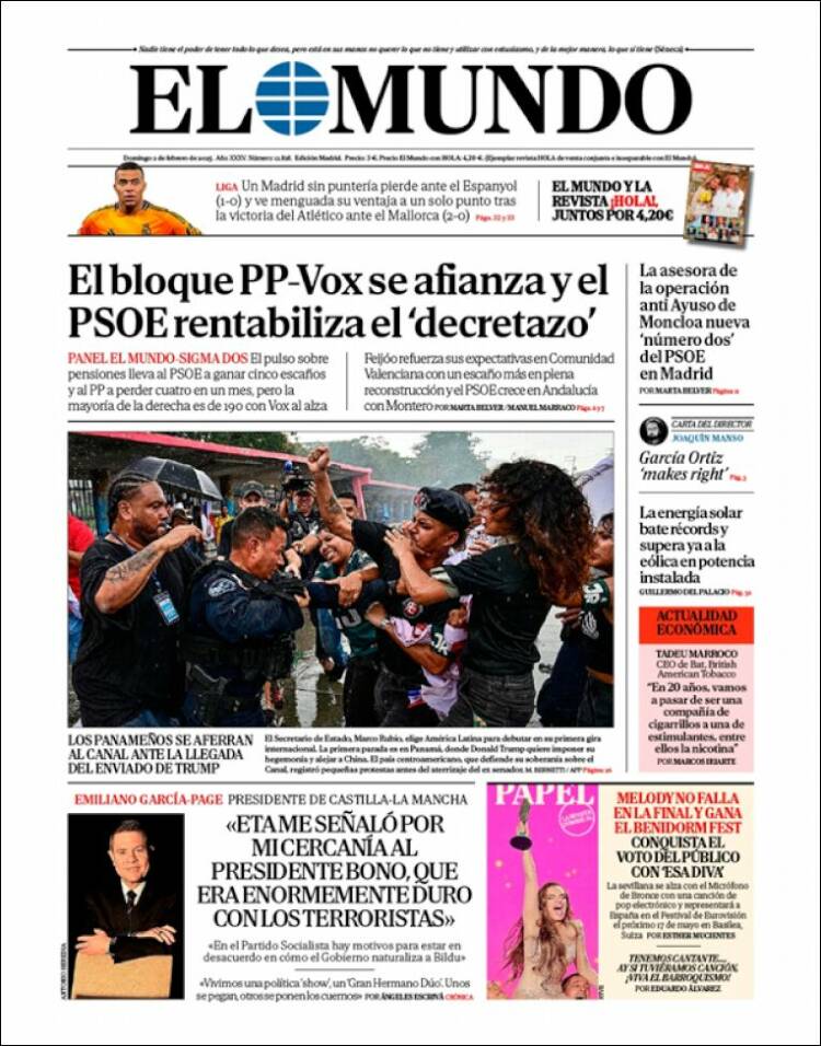 Portada de El Mundo (España)